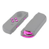 eXtremeRate Chrome Pink Glossy Replacement ABXY Direction Keys SR SL L R ZR ZL Trigger Buttons Springs, Full Set Buttons Fix Kits with Tools for NS Switch JoyCon & OLED JoyCon - JoyCon Shell NOT Included - AJ307