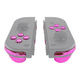 eXtremeRate Chrome Pink Glossy Replacement ABXY Direction Keys SR SL L R ZR ZL Trigger Buttons Springs, Full Set Buttons Fix Kits with Tools for NS Switch JoyCon & OLED JoyCon - JoyCon Shell NOT Included - AJ307