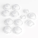 eXtremeRate Replacement Controller ABXY Direction Home Capture + - Jelly Buttons, Two-Tone White & Clear with Symbols Action Face Keys for Nintendo Switch & Switch OLED Joy-con - JoyCon NOT Included - AJ7001