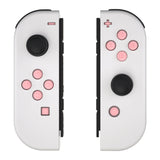 eXtremeRate Replacement Controller ABXY Direction Home Capture + - Jelly Buttons, Two-Tone Pale Red & Clear with Symbols Action Face Keys for Nintendo Switch & Switch OLED Joy-con - JoyCon NOT Included - AJ7002