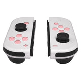 eXtremeRate Replacement Controller ABXY Direction Home Capture + - Jelly Buttons, Two-Tone Pale Red & Clear with Symbols Action Face Keys for Nintendo Switch & Switch OLED Joy-con - JoyCon NOT Included - AJ7002