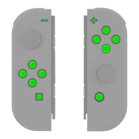 eXtremeRate Replacement Controller ABXY Direction Home Capture + - Jelly Buttons, Two-Tone Green & Clear with Symbols Action Face Keys for Nintendo Switch & Switch OLED Joy-con - JoyCon NOT Included - AJ7004