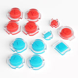 eXtremeRate Replacement Controller ABXY Direction Home Capture + - Jelly Buttons, Two-Tone New Hope Blue & Red & Clear with Symbols Action Face Keys for Nintendo Switch & Switch OLED Joy-con - JoyCon NOT Included - AJ7010