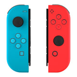 eXtremeRate Replacement Controller ABXY Direction Home Capture + - Jelly Buttons, Two-Tone New Hope Blue & Red & Clear with Symbols Action Face Keys for Nintendo Switch & Switch OLED Joy-con - JoyCon NOT Included - AJ7010