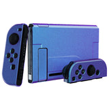 PlayVital UPGRADED Glossy Dockable Case Grip Cover for NS Switch, Ergonomic Protective Case for NS Switch, Separable Protector Hard Shell for Joycon - Chameleon Purple Blue - ANSP3001