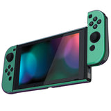 PlayVital UPGRADED Glossy Dockable Case Grip Cover for NS Switch, Ergonomic Protective Case for NS Switch, Separable Protector Hard Shell for Joycon - Chameleon Green Purple - ANSP3002