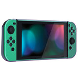 PlayVital UPGRADED Glossy Dockable Case Grip Cover for NS Switch, Ergonomic Protective Case for NS Switch, Separable Protector Hard Shell for Joycon - Chameleon Green Purple - ANSP3002