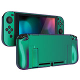 PlayVital UPGRADED Glossy Dockable Case Grip Cover for NS Switch, Ergonomic Protective Case for NS Switch, Separable Protector Hard Shell for Joycon - Chameleon Green Purple - ANSP3002