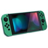 PlayVital UPGRADED Glossy Dockable Case Grip Cover for NS Switch, Ergonomic Protective Case for NS Switch, Separable Protector Hard Shell for Joycon - Chameleon Green Purple - ANSP3002