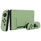 PlayVital UPGRADED Dockable Case Grip Cover for NS Switch, Ergonomic Protective Case for NS Switch, Separable Protector Hard Shell for Joycon - Matcha Green - ANSP3005