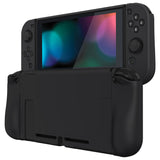 PlayVital UPGRADED Dockable Case Grip Cover for NS Switch, Ergonomic Protective Case for NS Switch, Separable Protector Hard Shell for Joycon - Black - ANSP3006