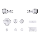 eXtremeRate Chrome Silver Glossy Custom Full Set Buttons for Gameboy Advance SP, Replacement A B L R Button Power On Off Volume Button D-pad Key for GBA SP Console - Console NOT Included - ASPJ302