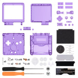 IPS Ready Upgraded eXtremeRate Clear Atomic Purple Custom Replacement Housing Shell for Gameboy Advance SP GBA SP – Compatible with Both IPS & Standard LCD – Console & Screen NOT Included - ASPM5005