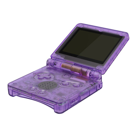 IPS Ready Upgraded eXtremeRate Clear Atomic Purple Custom Replacement Housing Shell for Gameboy Advance SP GBA SP – Compatible with Both IPS & Standard LCD – Console & Screen NOT Included - ASPM5005