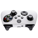 PlayVital White Pure Series Anti-Slip Silicone Cover Skin for Xbox Series X Controller, Soft Rubber Case Protector for Xbox Series S Controller with White Thumb Grip Caps - BLX3002