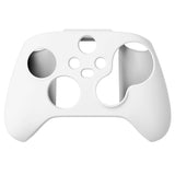 PlayVital White Pure Series Anti-Slip Silicone Cover Skin for Xbox Series X Controller, Soft Rubber Case Protector for Xbox Series S Controller with White Thumb Grip Caps - BLX3002