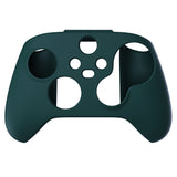 PlayVital Racing Green Pure Series Anti-Slip Silicone Cover Skin for Xbox Series X Controller, Soft Rubber Case Protector for Xbox Series S Controller with Black Thumb Grip Caps - BLX3004