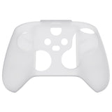 PlayVital Transparent Clear White Pure Series Anti-Slip Silicone Cover Skin for Xbox Series X/S Controller, Soft Rubber Case Protector for Xbox Series X/S Controller with Clear White Thumb Grip Caps - BLX3016