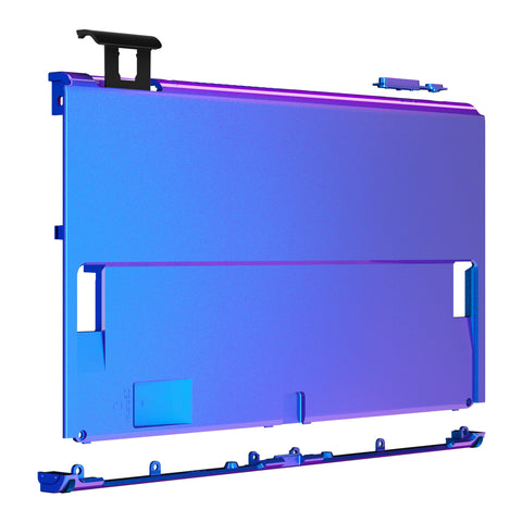 eXtremeRate Chameleon Purple Blue Soft Touch Console Back Plate DIY Replacement Housing Shell Case for Nintendo Switch OLED Console – JoyCon Shell & Kickstand NOT Included - BNSOP3001