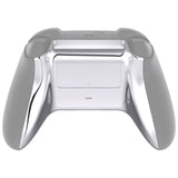 eXtremeRate  Chrome Silver Glossy Custom Bottom Shell with Battery Cover for Xbox Series S/X Controller, Replacement Backplate for Xbox Core Controller - Controller & Side Rails NOT Included - BX3D402