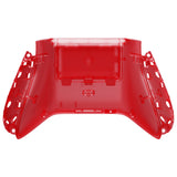 eXtremeRate Clear Red Custom Bottom Shell with Battery Cover for Xbox Series S/X Controller, DIY Replacement Backplate Cover for Xbox Core Controller Model 1914 - Controller & Side Rails NOT Included - BX3M502