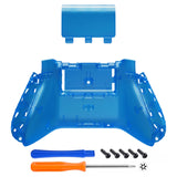 eXtremeRate Clear Blue Custom Bottom Shell with Battery Cover for Xbox Series S/X Controller, DIY Replacement Backplate Cover for Xbox Core Controller Model 1914 - Controller & Side Rails NOT Included - BX3M504