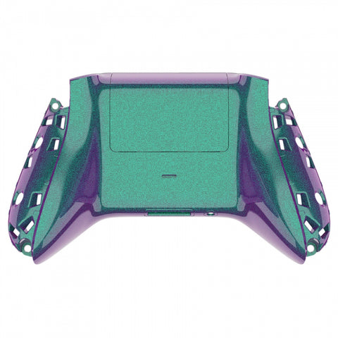 eXtremeRate Chameleon Green Purple Glossy Custom Bottom Shell w/ Battery Cover for Xbox Series S/X Controller - Controller & Side Rails NOT Included - BX3P302