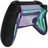 eXtremeRate Chameleon Green Purple Glossy Custom Bottom Shell w/ Battery Cover for Xbox Series S/X Controller - Controller & Side Rails NOT Included - BX3P302