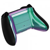 eXtremeRate Chameleon Green Purple Glossy Custom Bottom Shell w/ Battery Cover for Xbox Series S/X Controller - Controller & Side Rails NOT Included - BX3P302