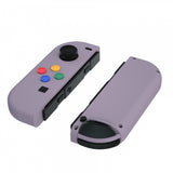 eXtremeRate Dark Grayish Violet Soft Touch Grip Joycon Handheld Controller Housing with ABXY Direction Buttons, DIY Replacement Shell Case for NS Switch JoyCon & OLED JoyCon – Console Shell NOT Included - CP327