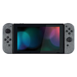 eXtremeRate Soft Touch Grip Brushed Silver Patterned Joycon Handheld Controller Housing with Full Set Buttons, DIY Replacement Shell Case for NS Switch JoyCon & OLED JoyCon - Console Shell NOT Included -CS206