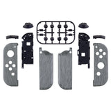 eXtremeRate Soft Touch Grip Brushed Silver Patterned Joycon Handheld Controller Housing with Full Set Buttons, DIY Replacement Shell Case for NS Switch JoyCon & OLED JoyCon - Console Shell NOT Included -CS206