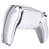 eXtremeRate Chrome Silver Glossy Custom Back Housing Bottom Shell Compatible with ps5 Controller, Replacement Back Shell Cover Compatible with ps5 Controller - DPFD4002