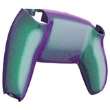 eXtremeRate Chameleon Green Purple Glossy Custom Back Housing Bottom Shell Compatible with ps5 Controller, Replacement Back Shell Cover Compatible with ps5 Controller - DPFP3002