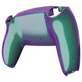 eXtremeRate Chameleon Green Purple Glossy Custom Back Housing Bottom Shell Compatible with ps5 Controller, Replacement Back Shell Cover Compatible with ps5 Controller - DPFP3002