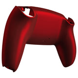 eXtremeRate Scarlet Red Soft Touch Custom Back Housing Bottom Shell Compatible with ps5 Controller, Replacement Back Shell Cover Compatible with ps5 Controller - DPFP3003