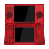 eXtremeRate Clear Red Replacement Full Housing Shell for Nintendo DS Lite, Custom Handheld Console Case Cover with Buttons, Screen Lens for Nintendo DS Lite NDSL - Console NOT Included - DSLM5002