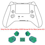 eXtremeRate Chameleon Green Purple Replacement Redesigned K1 K2 K3 K4 Back Buttons Paddles & Toggle Switch for Xbox Series X/S Controller eXtremerate Hope Remap Kit - Controller & Hope Remap Board NOT Included - DX3P3002