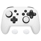 PlayVital Samurai Edition Ergonomic Silicone Skin Protective Case for Nintendo Switch Pro Controller, Soft Anti-slip Controller Grip Protector for Nintendo Switch Pro with Thumb Grip Caps - White - EBNPP001