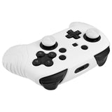 PlayVital Samurai Edition Ergonomic Silicone Skin Protective Case for Nintendo Switch Pro Controller, Soft Anti-slip Controller Grip Protector for Nintendo Switch Pro with Thumb Grip Caps - White - EBNPP001