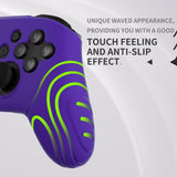 PlayVital Samurai Edition Ergonomic Silicone Skin Protective Case for Nintendo Switch Pro Controller, Soft Anti-slip Controller Grip Protector for Nintendo Switch Pro with Thumb Grip Caps - Purple - EBNPP003