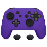 PlayVital Samurai Edition Ergonomic Silicone Skin Protective Case for Nintendo Switch Pro Controller, Soft Anti-slip Controller Grip Protector for Nintendo Switch Pro with Thumb Grip Caps - Purple - EBNPP003