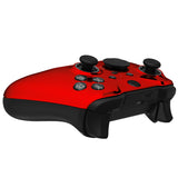 eXtremeRate Chrome Red Edition Glossy Faceplate Cover, Front Housing Shell Case Replacement Kit for Xbox One Elite Series 2 Controller Model 1797 and Core Model 1797 - Thumbstick Accent Rings Included - ELD403