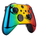 eXtremeRate Replacement Front Housing Shell Case for Xbox One Elite Series 2 & Elite 2 Core Controller (Model 1797) - Chrome Cyan Gold Red Glossy - ELD409