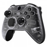 eXtremeRate Transparent Clear Faceplate Cover, Front Housing Shell Case Replacement Kit for Xbox One Elite Series 2 Controller Model 1797 - Thumbstick Accent Rings Included - ELM503