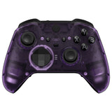 eXtremeRate Clear Atomic Purple Faceplate Cover, Front Housing Shell Case Replacement Kit for Xbox One Elite Series 2 Controller Model 1797 and Core Model 1797 - Thumbstick Accent Rings Included - ELM504