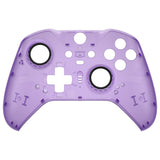 eXtremeRate Clear Atomic Purple Faceplate Cover, Front Housing Shell Case Replacement Kit for Xbox One Elite Series 2 Controller Model 1797 and Core Model 1797 - Thumbstick Accent Rings Included - ELM504