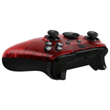 eXtremeRate Clear Red Faceplate Cover, Front Housing Shell Case Replacement Kit for Xbox One Elite Series 2 Controller Model 1797 and Core Model 1797 - Thumbstick Accent Rings Included - ELM506