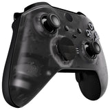 eXtremeRate Clear Black Faceplate Cover, Front Housing Shell Case Replacement Kit for Xbox One Elite Series 2 Controller Model 1797 and Core Model 1797 - Thumbstick Accent Rings Included - ELM508