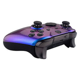 eXtremeRate Chameleon Purple Blue Faceplate Cover, Glossy Front Housing Shell Case Replacement Kit for Xbox One Elite Series 2 Controller Model 1797 and Core Model 1797 - Thumbstick Accent Rings Included - ELP301